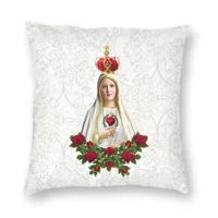 Cushion Decorative Pillow Fashion Our Lady Of Fatima Virgin Mary Cushion Cover Sofa Home Decoration Portugal Rosary Catholic Squar279D