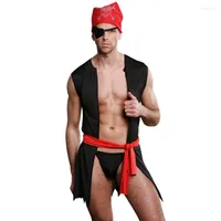 Bras Sets Men Role Play Erotic Pirate Costumes Set For Bar Cosplay Dance Perform Suit