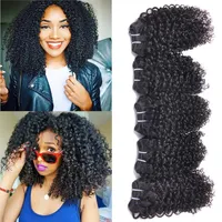 Kinky Curly Human Hair Weave 5 Bundles Malaysian 100 Unprocessed Virgin Cuticle Aligned Hair Remy Hair Afro Curl Bundles263e
