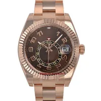 Christmas gift Original box certificate Casual Modern Mens Watches 326935 Mens 18k Gold Chocolate Sunray Dial 42mm257e
