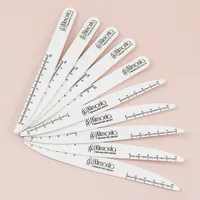 Nail Files 100pcs Wholesale White Wooden Sandpaper Nail File 100 180 Professional Manicure Buffer Knife Willow Leaves Pedicure Nail Supply 230321