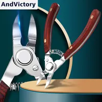 Nail Manicure Set 1Pcs Wooden Handle Toenail Clipper Cutters For Ingrown Thick Nails Curved Blade Professional Pedicure ScissorsTool 230322