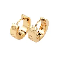 fashion classic design studs titanium steel screw with drill earrings semi-circular opening earrings for women gift228m