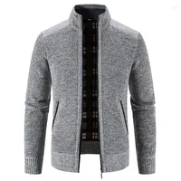 Men's Sweaters Korean Fashion Sweater Men Autumn Winter Zipper Long Sleeve Cardigan Outwear Male Black Gray Khaki Casual Knitwear Coats