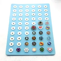 Charm Bracelets 10 Colors Snaps Display Leather 18mm Metal Snap Button Board Unisex DIY Jewelry Fit 60PCS 2619