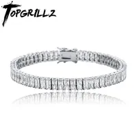 TOPGRILLZ 2020 New Baguette 8mm Tennis Chain Bracelet Iced Out Cubic Zirconia Hip Hop High Quality Fashion Charm Jewelry Gift X050249w