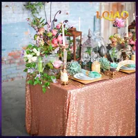 120x200cm 120x400cm Glitter Sequin RECTANGULAR Tablecloth - Rose Gold Sequin Table Cloth for Wedding Party Christmas Decoration F1170l