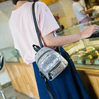 School Bags Fashion Women Accessories Mini Geometric Backpack PU Leather Shoulder Rucksack Ladies Girls Solid Travel