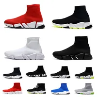 2023 Sock Shoes Designer Men Casual schoenen Damessnelheid Trainer Sokken Bootsnelheden Schoenlopers Runner Sneakers Brei Women 1.0 Walking Triple Black Wit Red Lace Sport