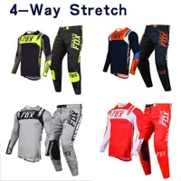 Men's Tracksuits Mach Gear Set Kits Motocross Jersey Pants Delicate Fox Mountain Bicycle Offroad 4-Way Stretch Grey Suit