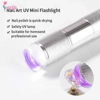 Nail Dryers Nail Art UV Mini Flashlight with stamper Portable Silicone Handheld LED Light Nails Polish Dryer Quick Dry Manicure Lamp Z0322