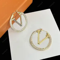 High Quality Hoop Earrings Designer Diamond Earrings Size 4cm Studs Earring 925 Silver For Women Lovers Gift Luxury Jewelry New 223382