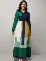Ethnic Clothing African Shirt Maxi Dress Women High Waist Long Sleeve Robes 2023 Spring Fashion Print Elegant Dresses Vestidos