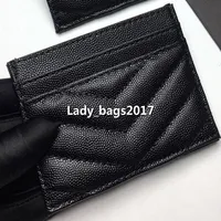 Luxury Designer Card Holder Wallet Short Case Purse Quality Pouch Quilted Genuine Leather Y Womens Men Purses Mens Key Ring Credit296F