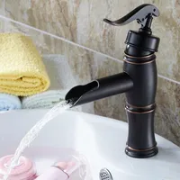 Bathroom Sink Faucets "Water Pump Look" Style Black Oil Rubbed Antique Brass Basin Mixer Tap Faucet One Hole Single Handle Mhg012