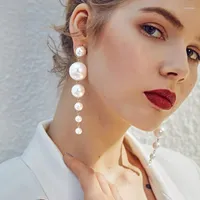 Dangle Earrings Vintage Simulation Pearl Tassel Drop For Women Female Fashion Jewelry Simple Long Earring Gift Earings 2023