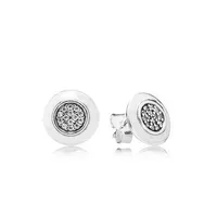 Authentic 925 Sterling Silver Earring Crystal Stud Earrings for jewelry with gift box Wedding earrings2195