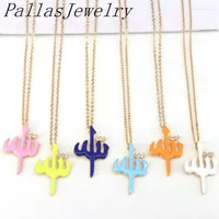 Pendant Necklaces 10Pcs Fashion Cz Enamel Necklace Fine Chain Colorful Charm Jewelry Wholesale