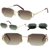 Selling vintage Rimless Sunglasses piccadilly irregular frameless diamond cut lens glasses retro fashion avant-garde design uv400 220O
