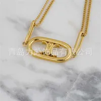 Designer jewelry D030 Fashion Trend Style Triumphal Arch Bracelet Necklace Show Hands Thin Oval