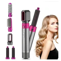 Five-in-one Hot Air Comb Automatic Curling Iron Curling Straight Dual-purpose Hair Styling Comb Electric Hair Dryer