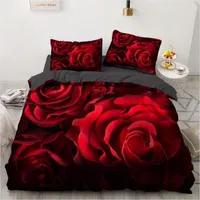 Bedding Sets 3D Set Custom Single Queen King Size 3PCS Duvet Cover Blanket Quilt Pillow Case Rose Bed For Wedding Microfiber