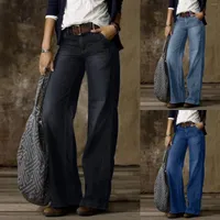 Women's Jeans Women Designer Pants Womens Jean Vintage Fashion Casual Straight Leg Wide Vest