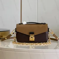 10a lustra Jakość projektant Metis East West Bag Women Chain Messenger Pochette Bag luksusowe odwrotne torebkę na płótnie Brązowy pasek na ramię z pudełkiem