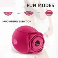 Rose Flower Sucking Vibrator for Women Clit Sucker Vaginal Clitoral Stimulate Erotic For Adult Masturbator Nipple 210630173Y
