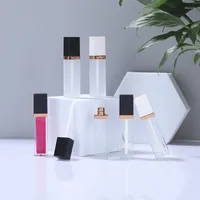 Storage Bottles 7ml Plastic Square Cosmetic Lip Gloss Frosted Tube Empty Transparent Lipstick Glaze Packing Bottle Concealer Box