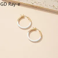 Hoop Earrings Trendy Gold-plated Metal For Women Fashion Chunky Multicolor Hypoallergenic Round Circle Earring Jewelry