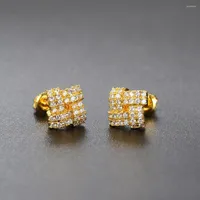 Stud Earrings Gold Color For Women Simple Geometry Zircon Crystal Earings Punk Fashion Jewelry Streetwear Ear Accessories