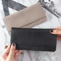 Wallets Women Genuine Leather Long Fashion Zipper Bag Multicolor Splicing Wild Coin Purse Billetera Mujer Y2303