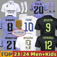 23 24 BENZEMA kids Finals soccer jersey 2022 2024 VINI JR CAMAVINGA TCHOUAMENI REAL MADRIDS VALVERDE HAZARD ASENSIO MODRIC camiseta men kit
