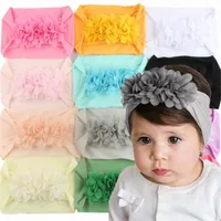 Hair Accessories Cute 1PCS Baby Girls Lotus Flower Nylon Headband Knot Elastic Born Toddler Turban Headwraps Kids Gifts