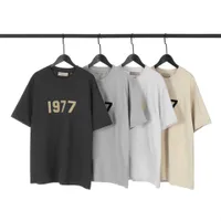 essentialss fearofgod Summer New 2022ss 1977 FOG Flocked Iron Print Short Sleeve T-Shirt