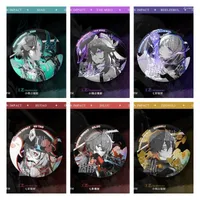 Keychains Genshin Impact Anime Figure Yae Miko Metal Badge Raiden Shogun Xiao Character Model Brooch Kawaii Bag Decoration Pins Fans Gifts