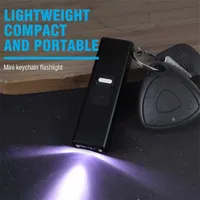 BORUiT Self Defense Keychain Flashlight with Electric Shock Function Super Bright Waterproof Mini LED Key Light Poket Torch 211231242H