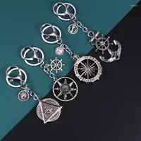 Keychains European And American Foreign Trade Jewelry Compass Rudder Anchor Key Chain Friendship Top Quality Fashion Chai