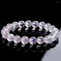 Strand 10mm Natural Genuine Kunzite Bracelets For Women Transparent Stretch Charm Round Crystal Bead Bracelet Just One
