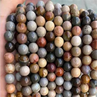 Beads Natural American Picture Stone Loose Smooth 4 6 8 10 12mm DIY Woman Bracelet Necklace Ear Stud Jewelry Accessories