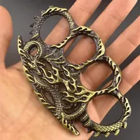 Weight About 140g Metal Brass Knuckle Duster Four Finger Self Defense Tool Fitness Outdoor Safety Defenses Pocket EDC Tools Protec259m