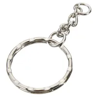 Whole Car key Ring 50Pcs Keyring Blanks 55mm Silver Tone Keychain Top Quality Fob Split Rings 4 Link Chain Travel Buckle310O
