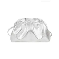 Botega Venates Jodie Mini Teen Intrecciato Pouch Pleated Clip on Cloud Fashion Lychee Texture Soft Pu One Shoulder Diagonal Straddle Women's Bag GJJ2