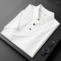 Men's Polos High-end Ice Silk Smooth Seamless Breathable Polo Shirt Men's Short Sleeve 2023 Summer Fashion Versatile Casual Lapel