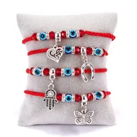 Voleaf Lucky Charm Hamsa Hand Bracelet Adjustable Animal Pendants Red String Rope Woven Jewelry for Women Men VBR121