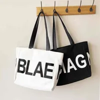 Bag women's new messenger single shoulder bag simple large capacity Tote Fashion letter canvas Purses176N