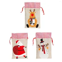 Gift Wrap Christmas Linen Candy Bag Fine Workmanship Added Appeal Sign For Birthday Packaging TS1
