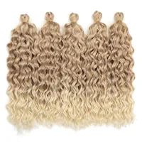 Hawaii curl extensión de cabello sintético ondulada crochet hawaii curl ocean ondas cabello 18 pulgadas