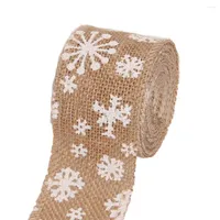Christmas Decorations Linen Ribbon Roll Vintage Decoration Snowflake Pattern DIY Craft For Crafts   Wedding Scrapbooking Gift Wrapping